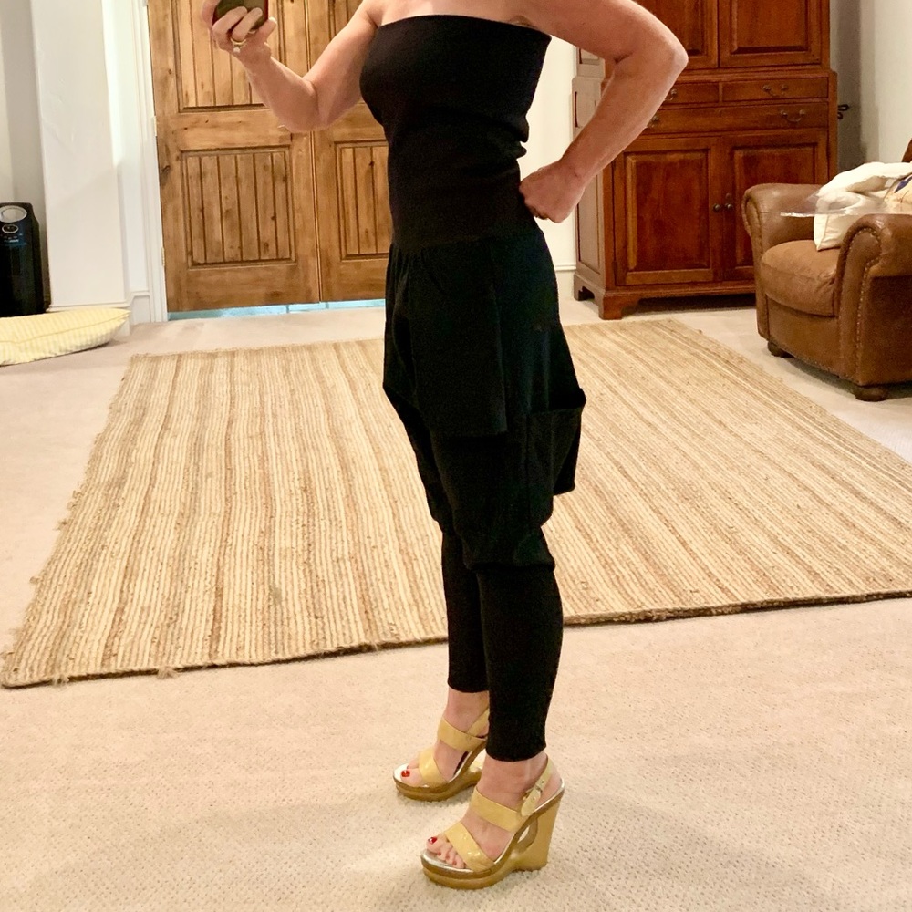 Super Fun Strapless Black, Fitted Top Jumpsuit. - image 8